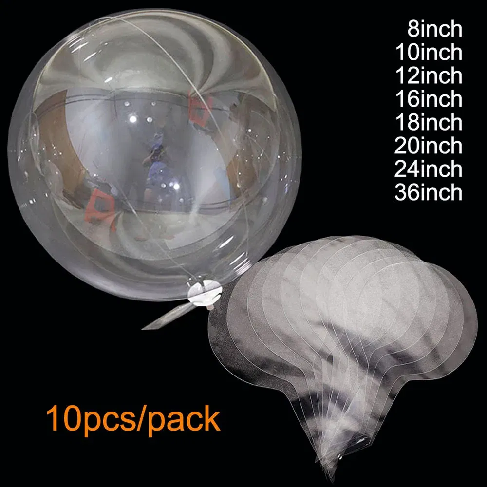 Color: Laser, Ballon Size: 5inch - 10pcs Transparent Bubble Balloon 8/10/12/16/18/20/24/36inch Bobo Balloon For Wedding Birthday Party Balloon