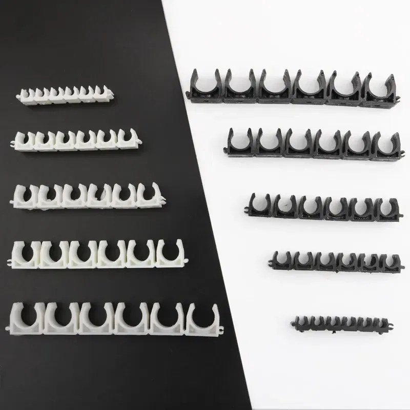 Color: black, Diameter: 1/2'' - 1pc Plastic 4 6 8 10 12mm Tube Clamp Water Pipe Support Garden Irrigation System Micro Soft Hose Fittings