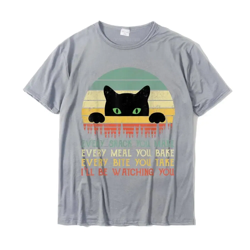 Color: GRAY, Size: XS - Every Snack You Make Cat Funny Cat Mom Cat Mama Cat Dad T-Shirt Cotton T Shirts For Men Custom T Shirt Rife Printed