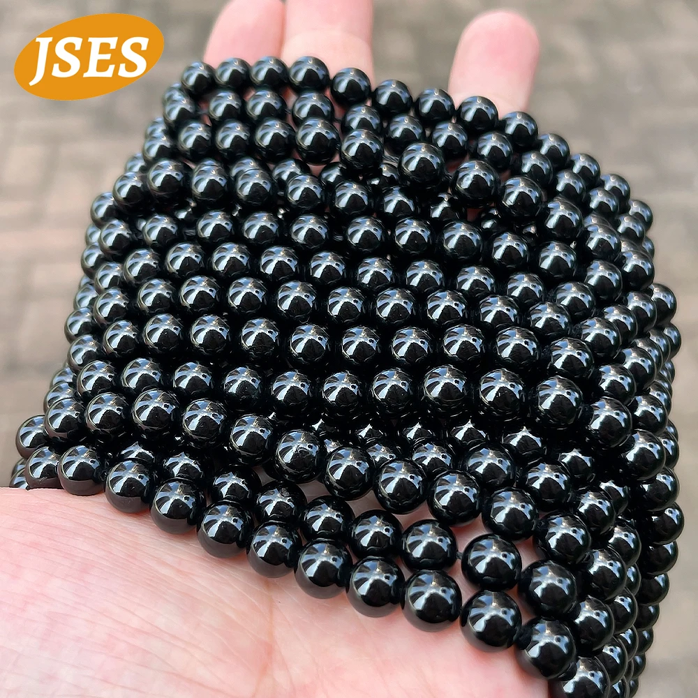 Color: green, Item Diameter: 4mm - 3A Natural Black Tourmaline 4mm 6mm 8mm 10mm Beads for Jewelry Making DIY Bracelets Necklace Wholesale Beads Accessories