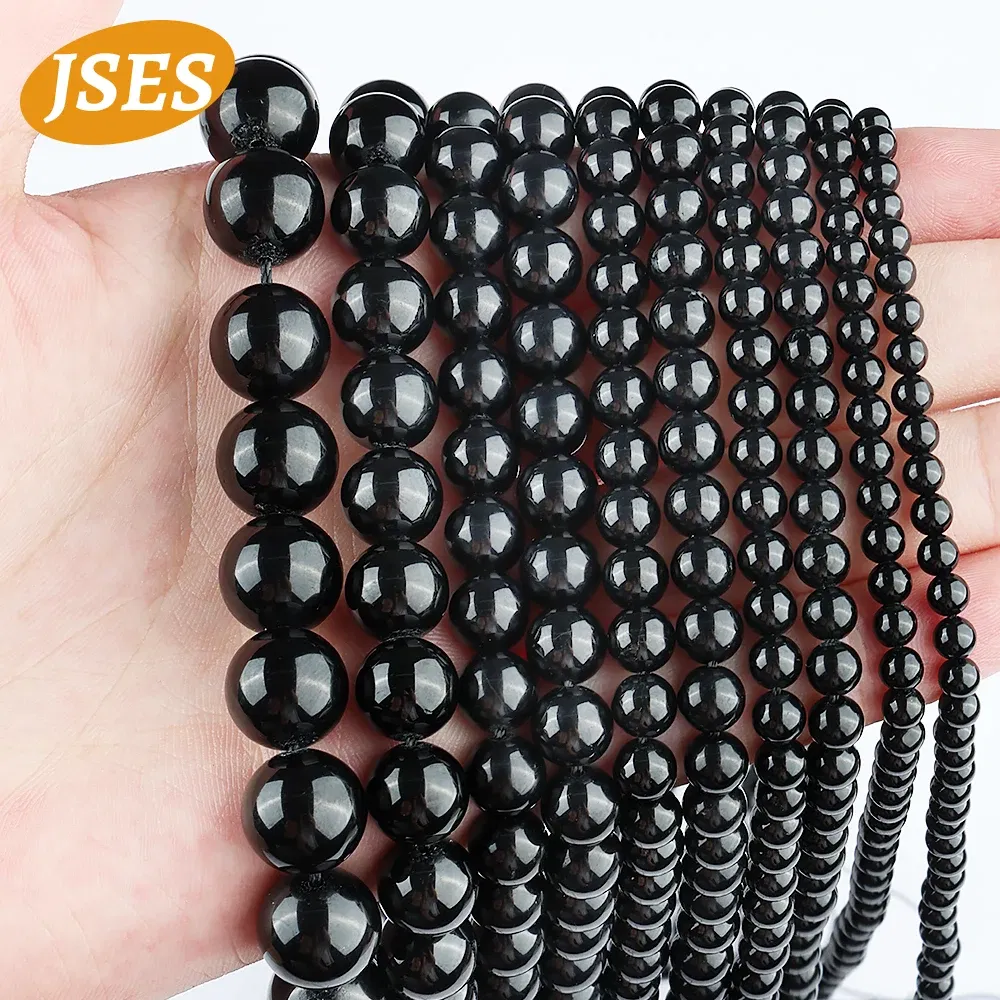 Color: green, Item Diameter: 4mm - 3A Natural Black Tourmaline 4mm 6mm 8mm 10mm Beads for Jewelry Making DIY Bracelets Necklace Wholesale Beads Accessories