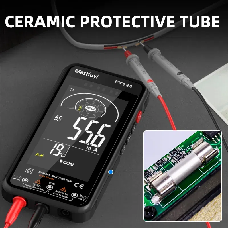 MASTFUYI FY123 Multimeter Tester Handheld Multimetre Digital Multimeters Professional Multi Meter Multimetro Ohm Maltimeter Tool