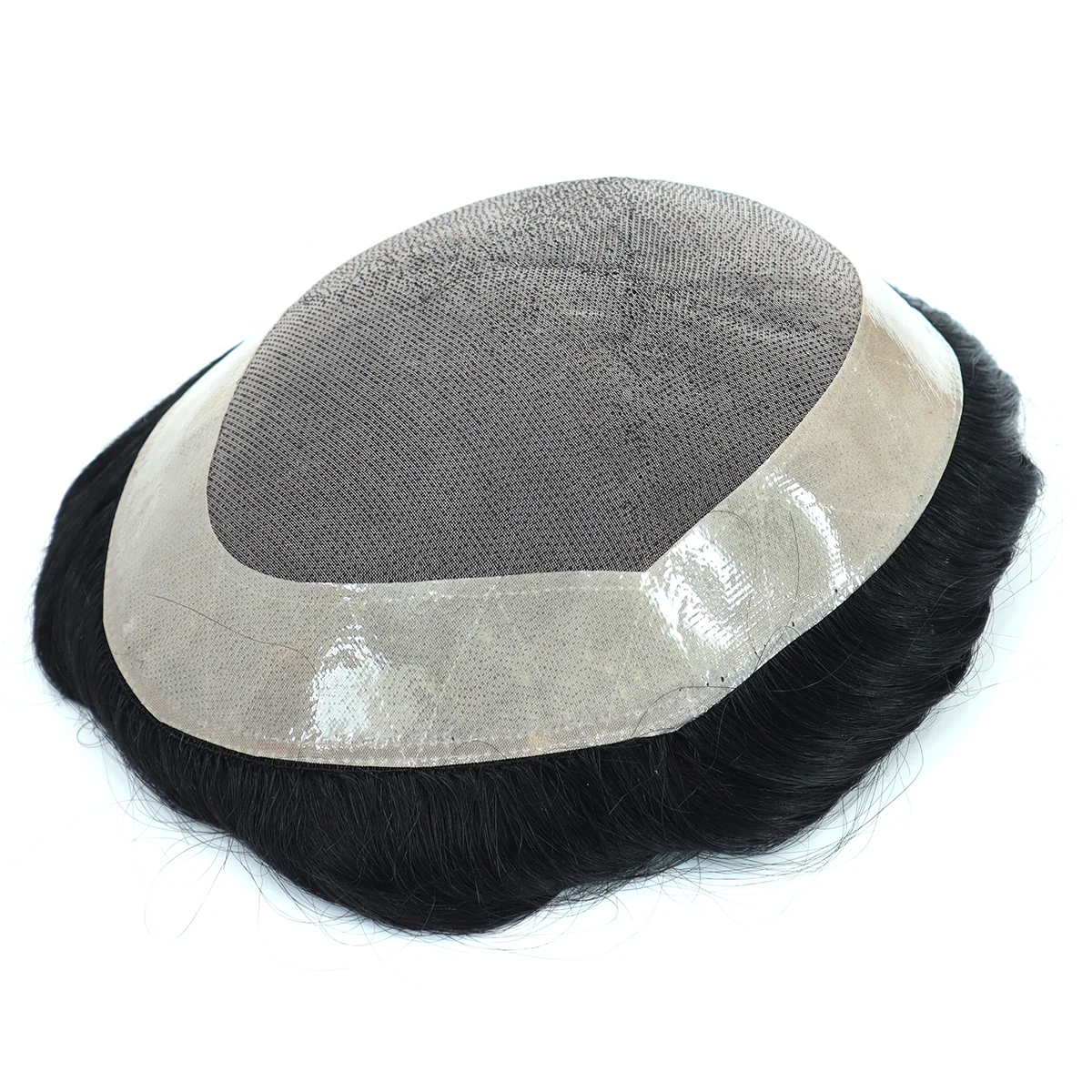 Toupee Color: 1b#, Toupee Density: 130%, Length: 8 inches, Ships From: CN, Toupee Size: 5x7, Toupee Design: free - Hywel 6 Inches Fine Mono Men Toupee Hair Men's Capillary Prosthesis Men's Wigs Replacement System Hair Natural Black Hair Units