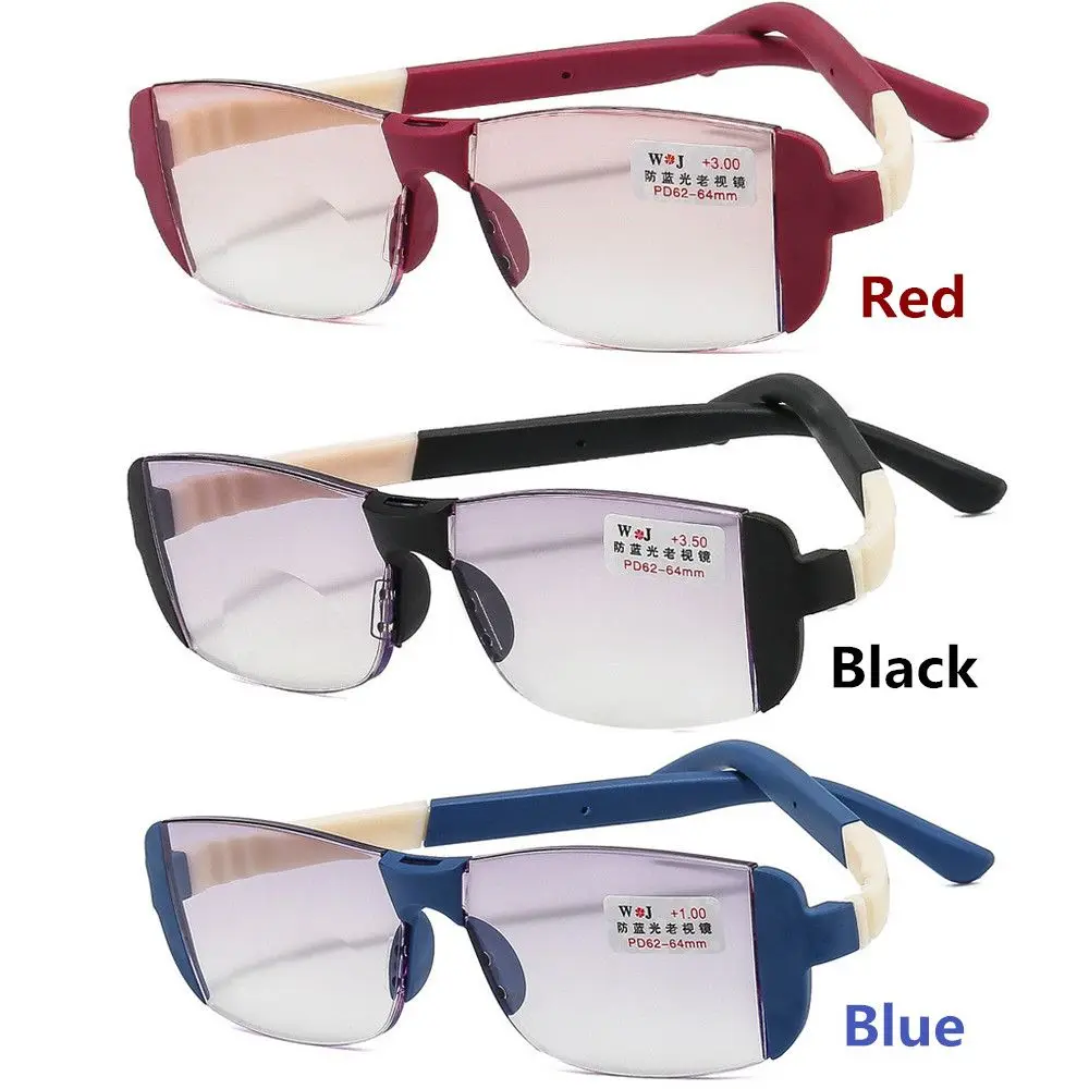Frame Color: Pinkish Grey, Eye Prescription: +350 - Fashion Anti-Blue Light Reading Glasses Urltra-Light Eye Protection Men Women Elegant Comfortable Eyeglasses Unisex Glasses
