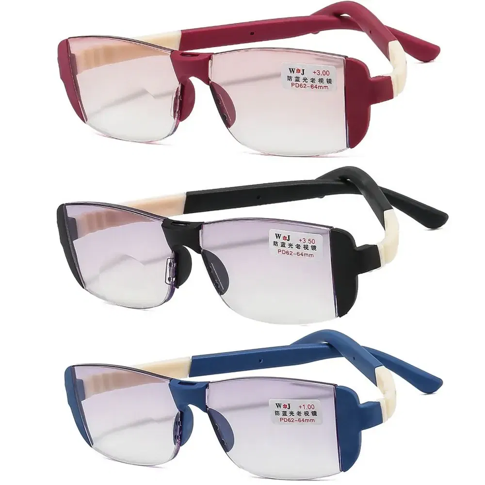 Frame Color: Pinkish Grey, Eye Prescription: +350 - Fashion Anti-Blue Light Reading Glasses Urltra-Light Eye Protection Men Women Elegant Comfortable Eyeglasses Unisex Glasses