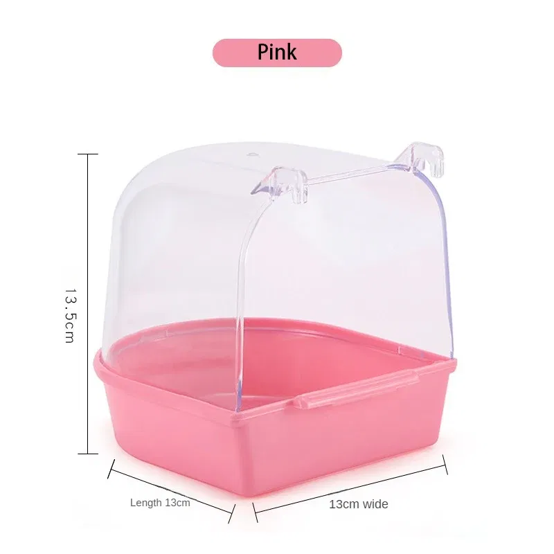 Color: Red, Ships From: CHINA - Bird Hanging Cockatiel Bath Cube Parrots Bathtub Bathtub Shower Box Cage Accessory for Little Bird Canary Budgerigar Lovebird