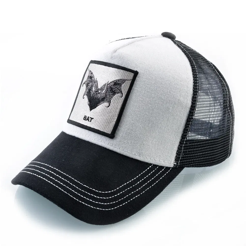Color: Silver - Baseball Cap With Bat Embroidery Four Seasons Snapback Trucker Caps Men Women Fashion Hip Hop Baseball Hat Outdoor Visor Caps