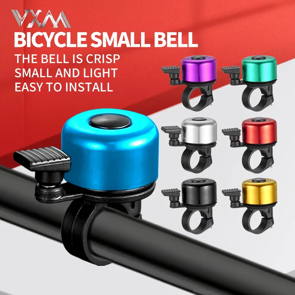 Color: Black - VXM Bicycle Bell MINI Aluminum Alloy Bike Ring Bell Safety Warning Alarm Loud Sound Handlebar Bell MTB Horn Cycling Accessories