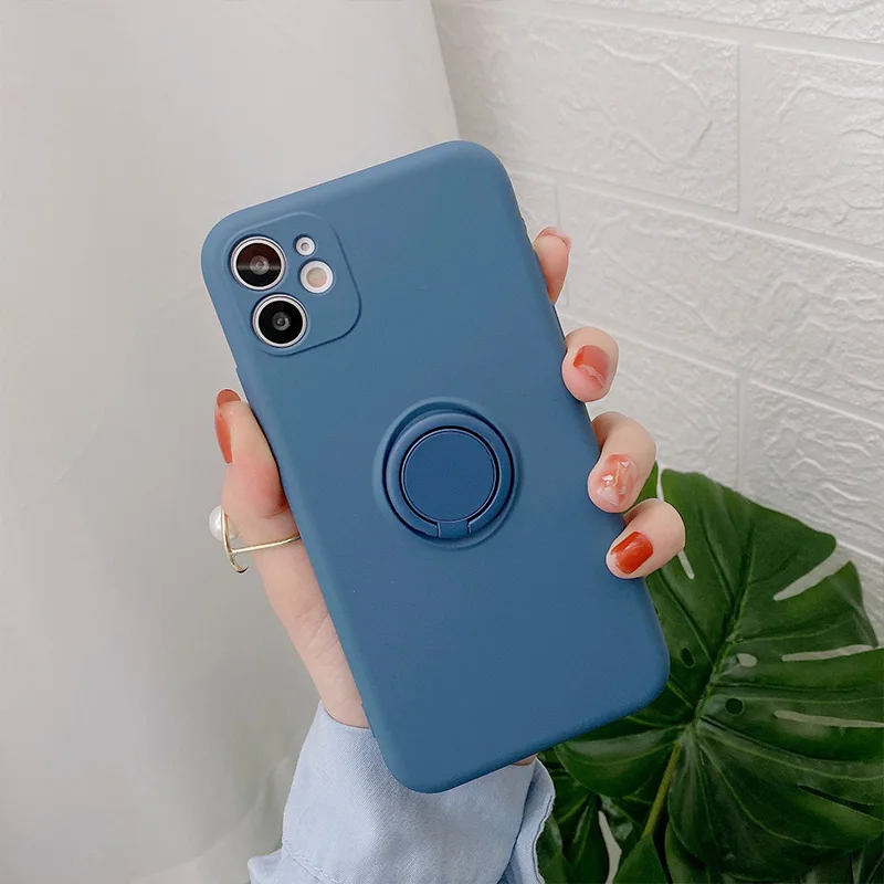 Color: PURPLE, Compatible-Phone Models: For iPhone 16, Ships From: CN - With Ring Holder Shockproof Case For IPhone 16 15 14 13 12 11 Pro Max Silicone TPU Soft Back Cover