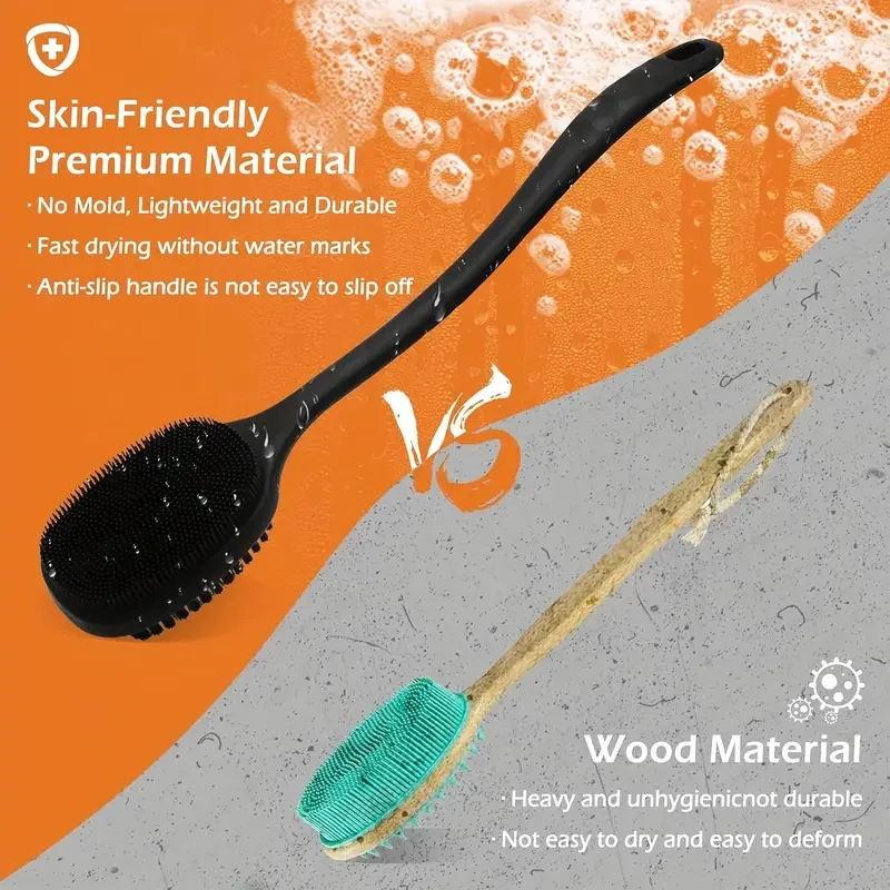 Back Scrubber For Shower, Long Handle Bath Shower Brush