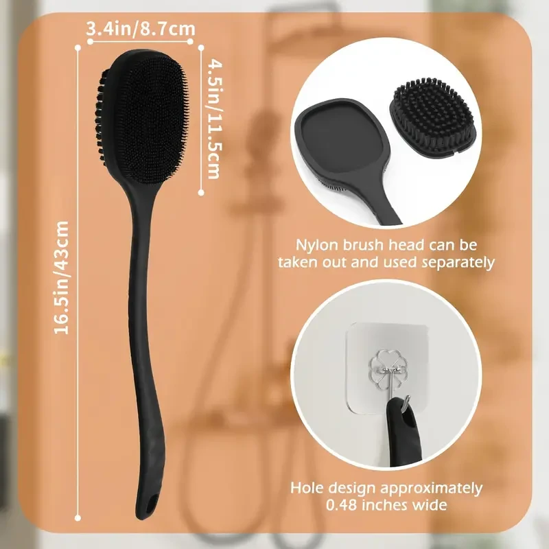 Back Scrubber For Shower, Long Handle Bath Shower Brush