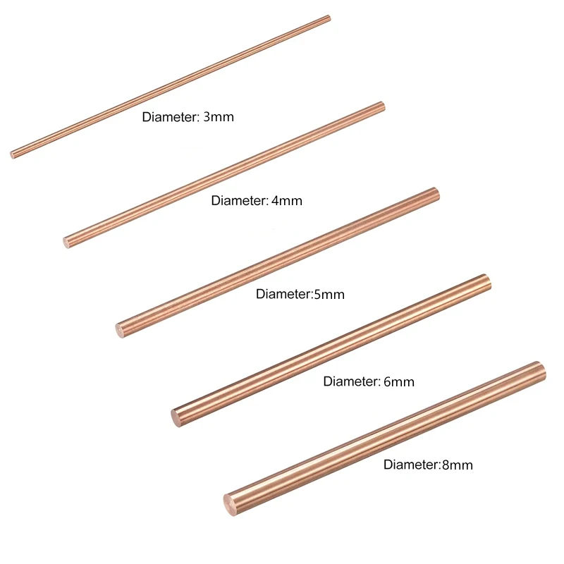 Color: Black, Specification: 12mm - 1pcs Copper Round Bar Metal Rod Milling Metalworking 3mm 4mm 5mm 6mm 8mm-30mm Length50mm-300mm Copper Rod
