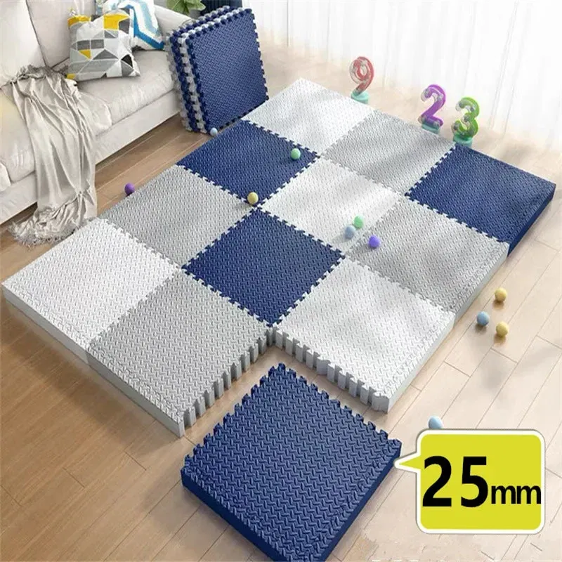 Color: Clear - Baby Mat 6PCS 30x30cm Tatame Play Mats Thick 2.5cm Baby Game Mat Tatames Foot Mat Floor Mat Puzzle Mat Playmat Baby Playroom Mat