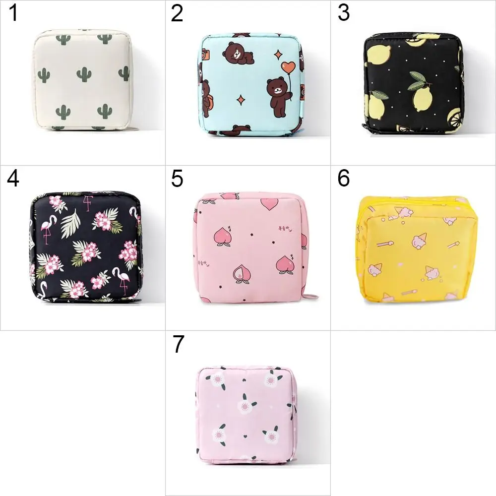 Color: black - Girl Napkin Credit Card Holder Headphone Case Coin Clip Sanitary Bag Change Purse Tamper-Proof Storage Bag Sanitary Mat Bag