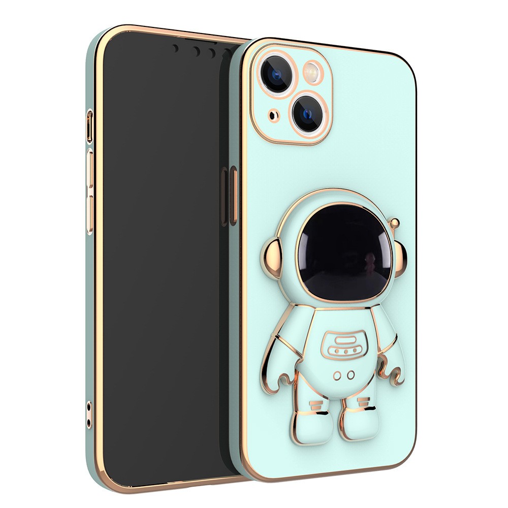 Galactic Guard: 3D Astronaut Electroplated Phone Case with Stand