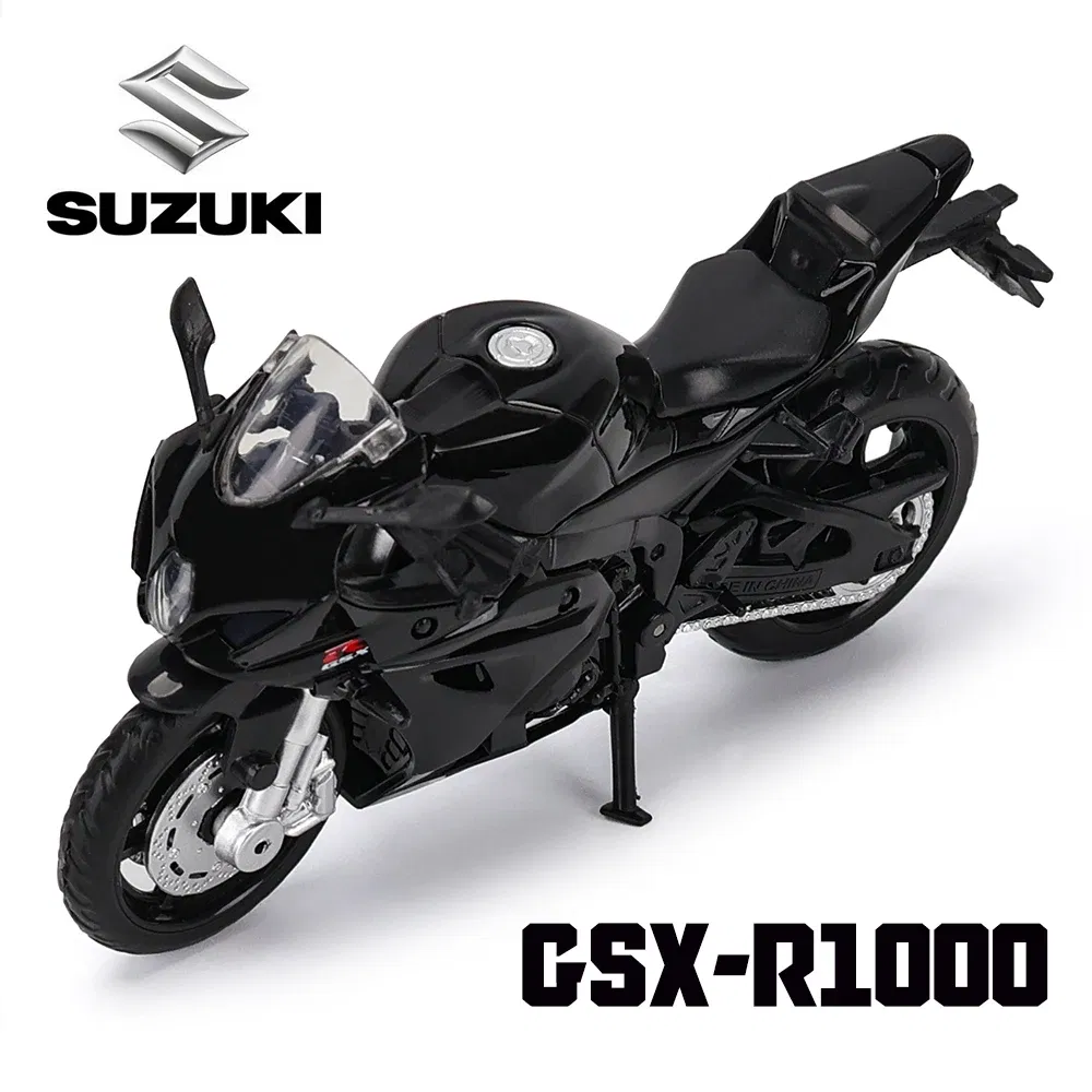 Color: green - MSZ 1:18 Suzuki GSX-R1000 with base alloy die-cast car motorcycle model, toy gift giving, die-cast static motorcycle model