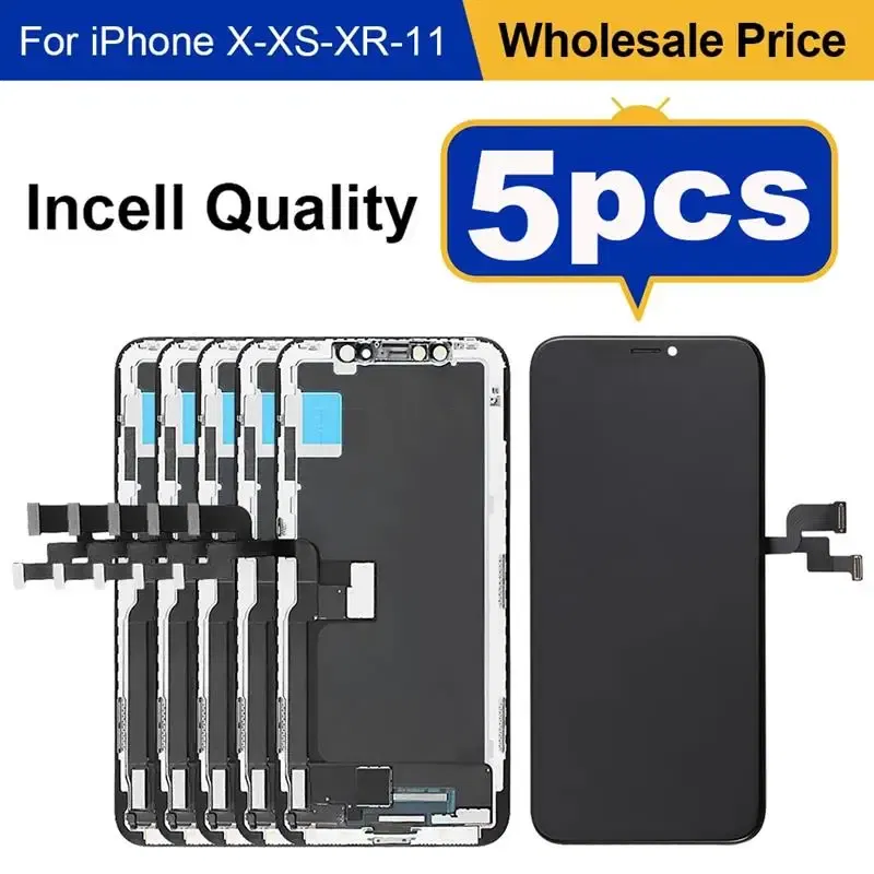 Color: AZURE, Ships From: CHINA - Top Wholesale 5 Piece/lot LCD For iPhone 11 Incell X XS XR Screen Touch Display Assembly 12 13 Pro Max 14 15 Replacement