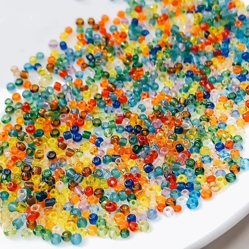 Color: Yellow, Item Diameter: 4mm - 2mm 3mm 4mm Glass Seed Loose Beads Small Charms DIY Craft Bracelet Beads for Jewelry Making Supplies Necklace Accessories
