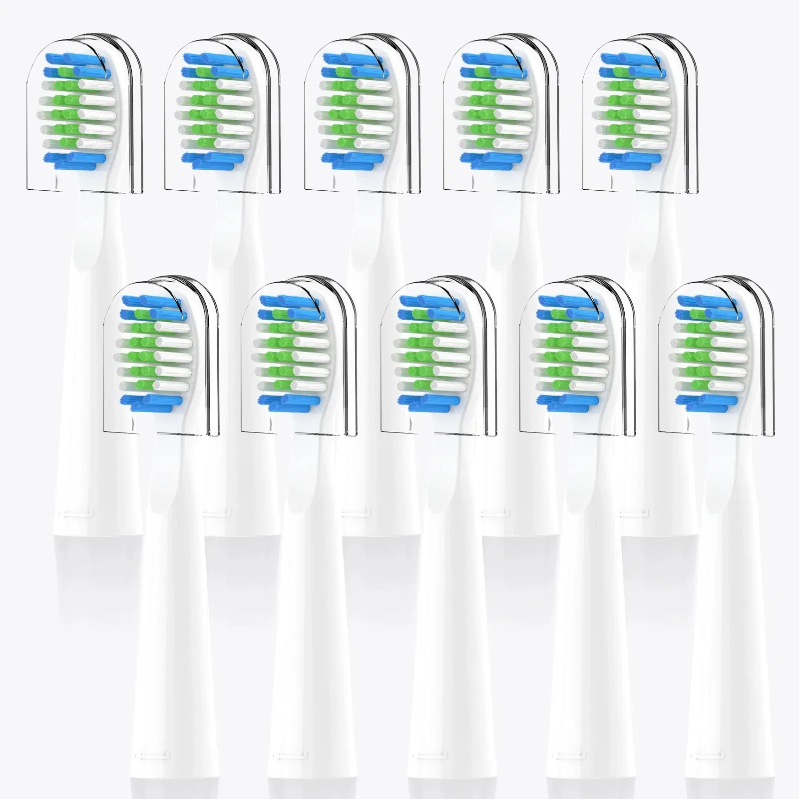 Color: Ivory - 10PCS Fairywill FW-E11 E10 E6 D7S Electric Toothbrush Replacement Brush Heads,Compatible with fairywill E11 Electric Toothbrush