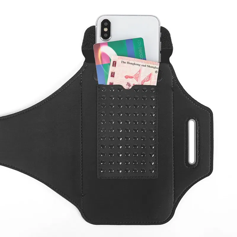 Color: Black - HAISSKY Running Sport Armbands For iPhone 15 14 13 12 11 Pro Max 14 Plus Samsung S23 Ultra Zipper Arm Bag Case For AirPods Pro 3
