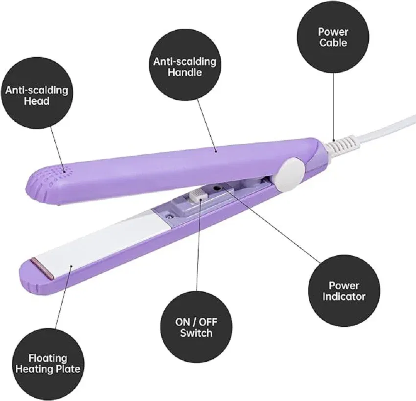 Color: WHITE, Plug standard: AU - Mini Flat Iron For Travel Hair Straightener Small Portable Straightening Iron Ceramic Women Men Quick Easy Short Hair Styling