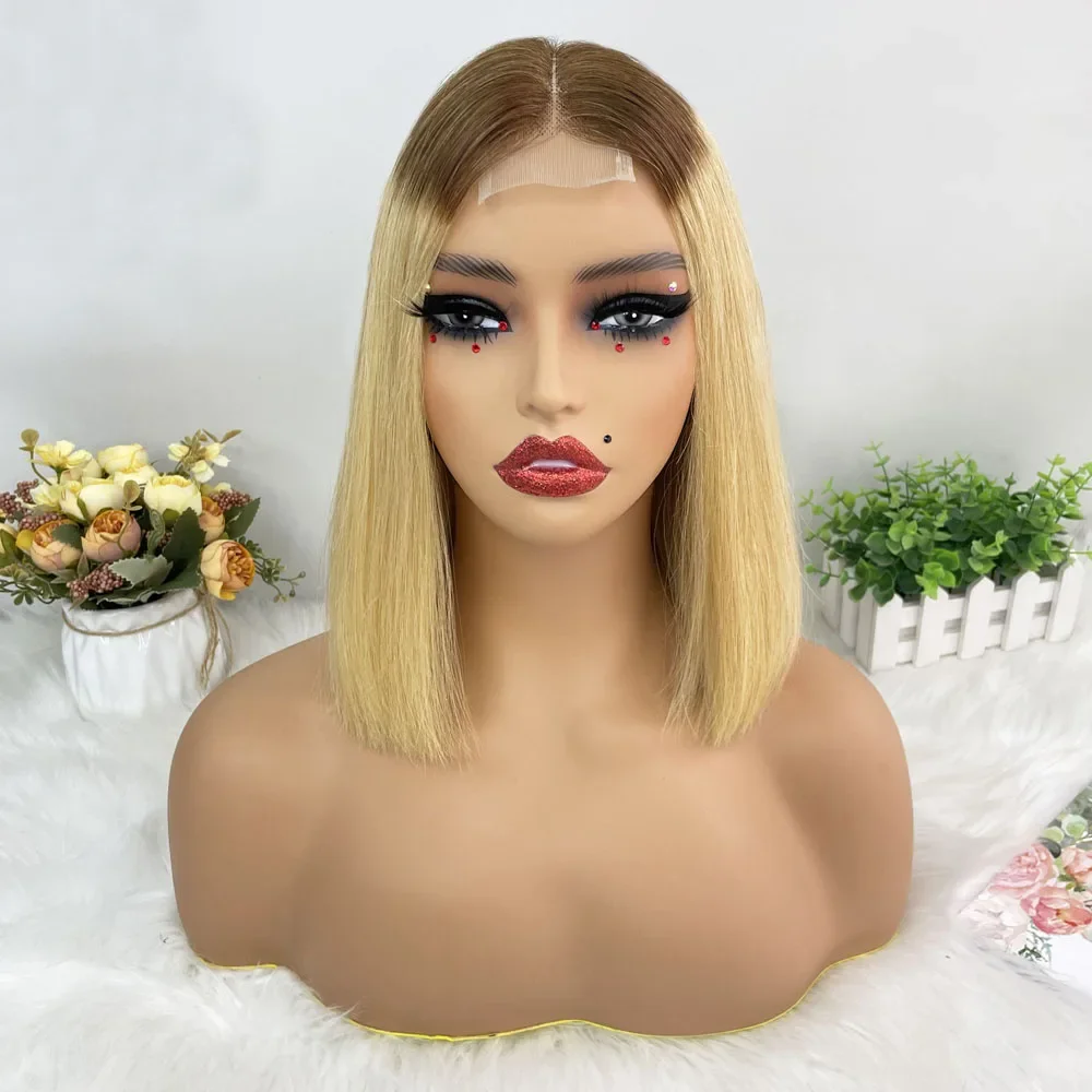 Hair Color: #18, Stretched Length: 10inches, Density: 100% - 250% Density Grey 2x6 Lace Closure Wigs Straight Bob Glueless Wig Gray Vietnamese Human Hair Super Double Drawn Wigs Pre Plucked