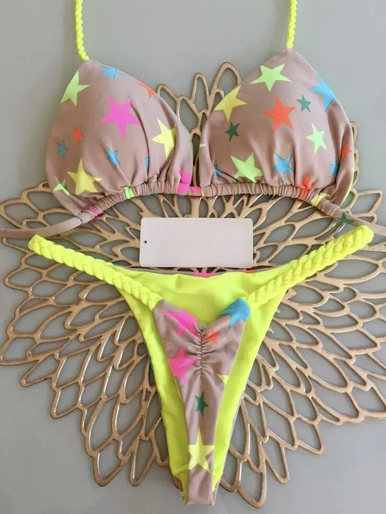 Color: Blue, Size: L - Bikini High Waist Swimsuit Sexy Thong Bikini Set Zebra Print Women Brazilian Swimwear 2023 New Biquini Swim Bathing Suits Women