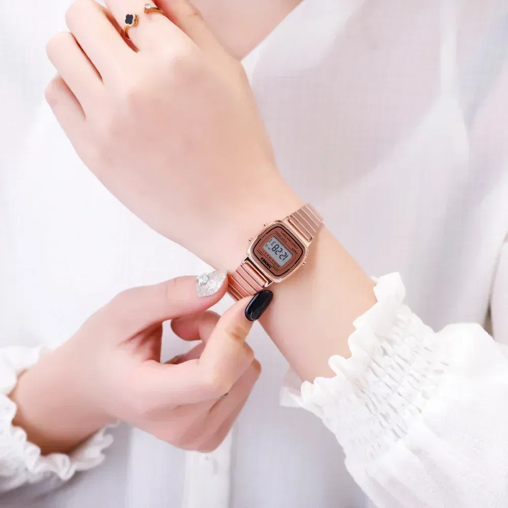 Color: Silver, Ships From: CHINA - SKMEI1901 Women Top brands Luxury 3Bar Waterproof Ladies Watches Small Dial Digital Watch Relogio Feminino Fashion Sport Watch