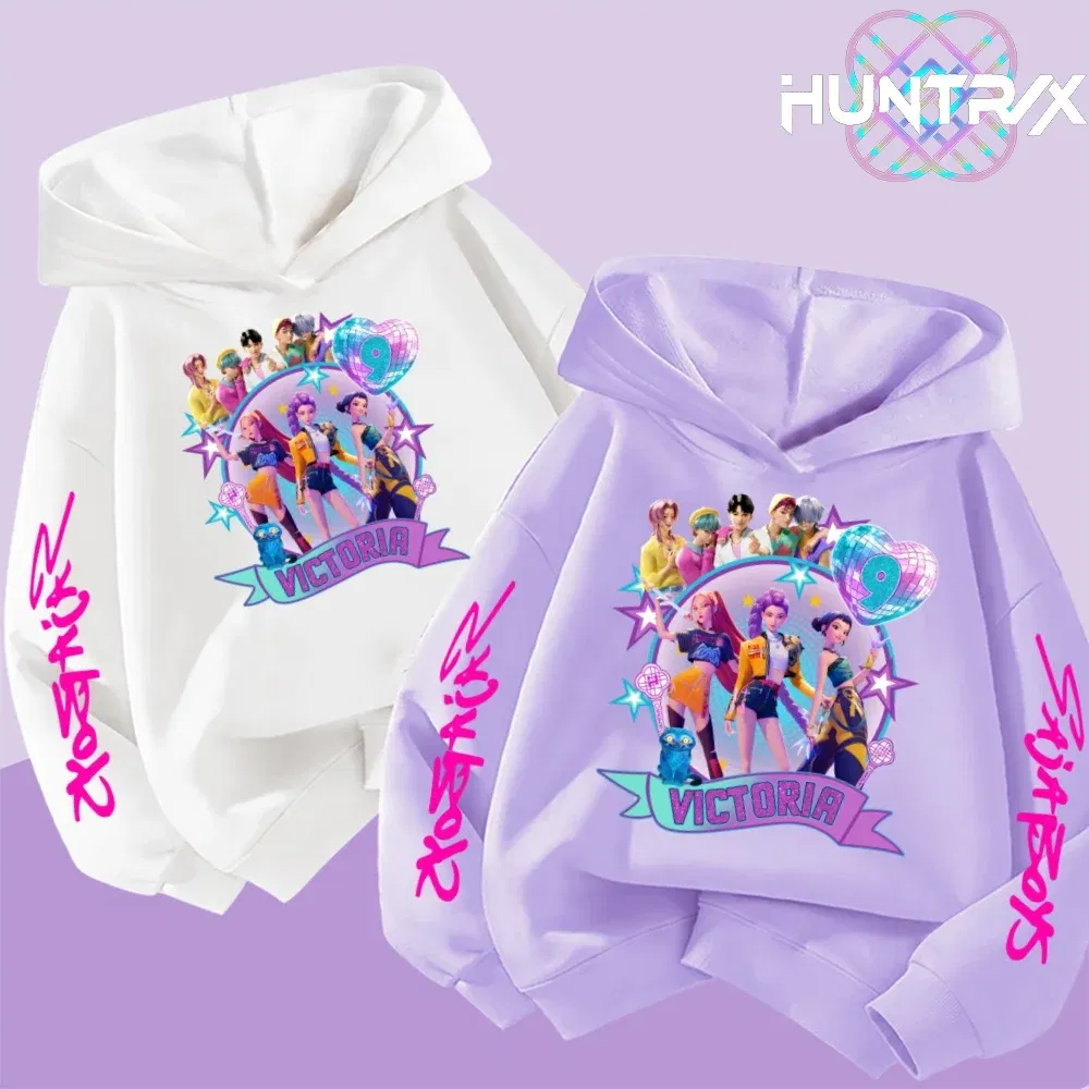 Color: GRAY, Kid Size: 2T - Movie Kpop Demon Hunters Shining light ball Hoodie Men Women Cartoon Fashion Sweatshirt Male Casual boys&girls Pullover Hoodies