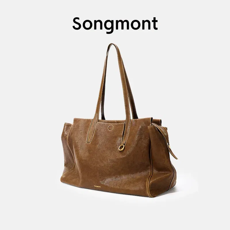 Color: Khaki - Songmont Tracing Collection Briefcase, Full-Grain Leather Travel Laptop Bag for Work Commute