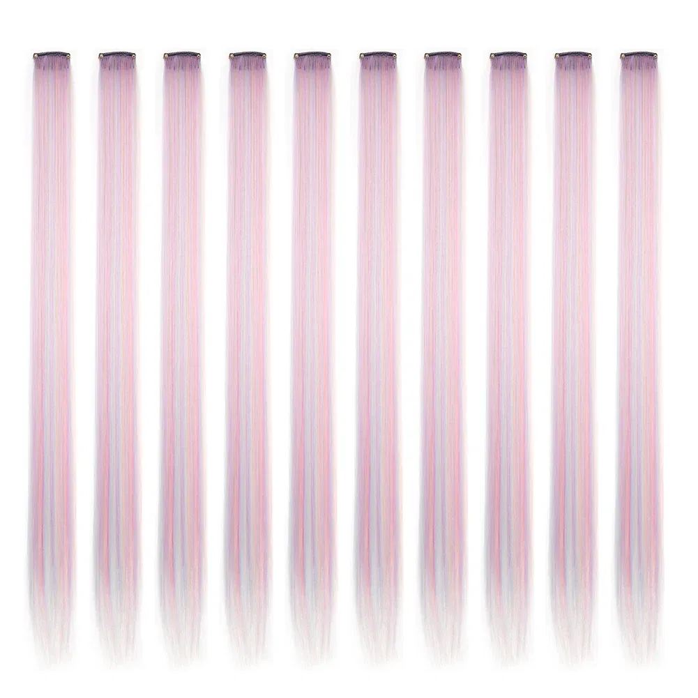 Color: #31, Stretched Length: 22inches, Ships From: CHINA - Synthetic 10 Pcs Straight Hair Extensions Clip in Hairpieces 22 Inch Hightlight Colorful Hair for Women Party Cosplay Gifts