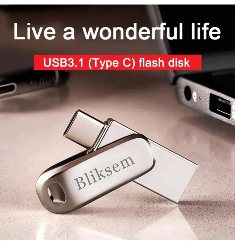 Capacity: 64GB - Bliksem TYPE-C USB Flash Drive 32GB 64GB 128GB for TYPE-C PC High Speed USB Flash Drive 128GB USB 2.0 TYPE-C 32GB 64GB Pen Drive