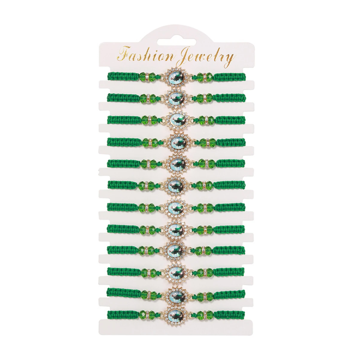 Metal Color: Rhodium Plated - 12 Pieces Mexican Bracelets Saint Jude Bracelet Catholic Green Handmade String Bracelets San Judas Tadeo Rosary Bracelet Gift