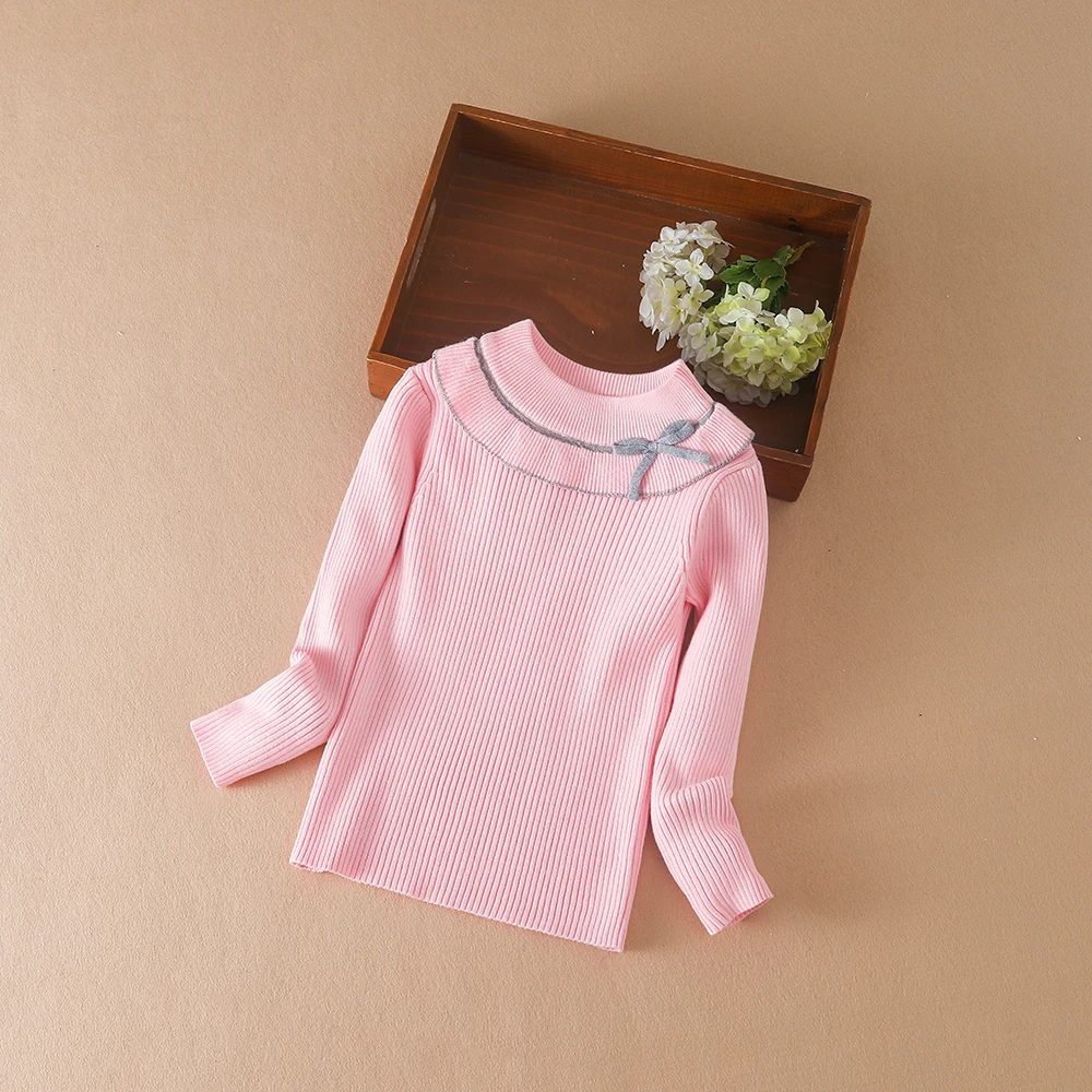 Color: black, Kid Size: 4T - Girls Sweater Pullovers Autumn Winter Baby Warm Sweaters Tops Children Knitwear Kids Clothes