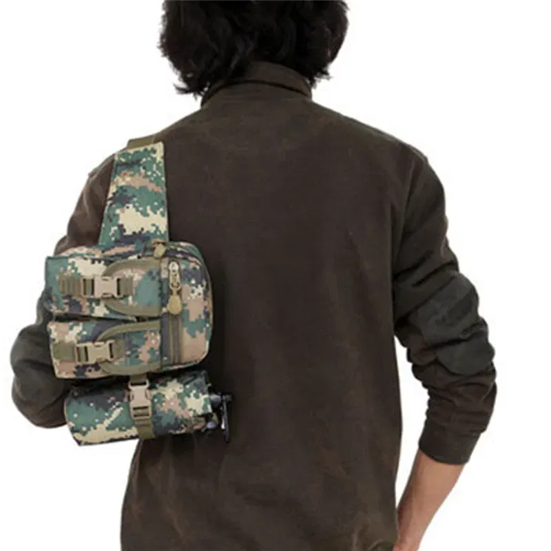 Color: Clear - Waterproof Nylon Fanny Pack Men Tactical Military Army Waist Bag Hiking Outdoor Camping Shoulder Bum Belt Bum Sport Chest Bags