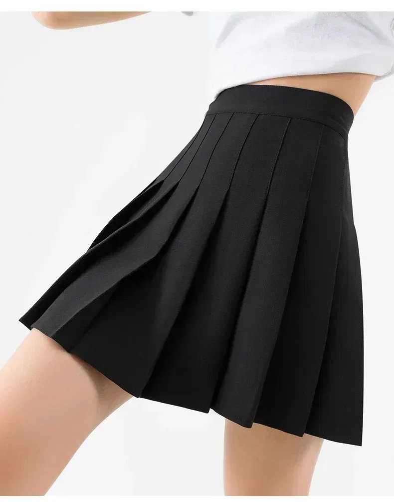 Color: Red, Size: L - High Waist Pleated Skirt Slim A-Line Mini Harajuku Punk Sexy Female Summer Gothic Clothes Korean Fashion Clothing
