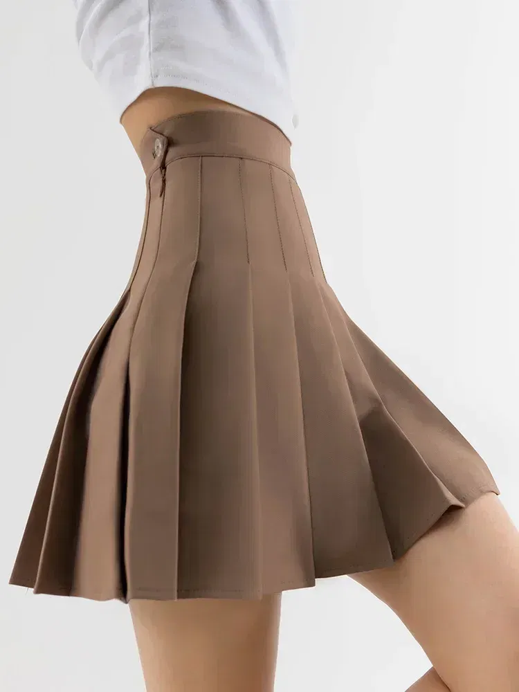 Color: Red, Size: L - High Waist Pleated Skirt Slim A-Line Mini Harajuku Punk Sexy Female Summer Gothic Clothes Korean Fashion Clothing