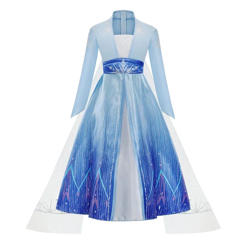 Kid Size: 4T, Color: Orange - Disney Frozen Elsa Anna Princess Dresses Girls Mesh Sequin Dress Kids Cosplay Snow Queen Costumes Carnival Birthday Party Gowns