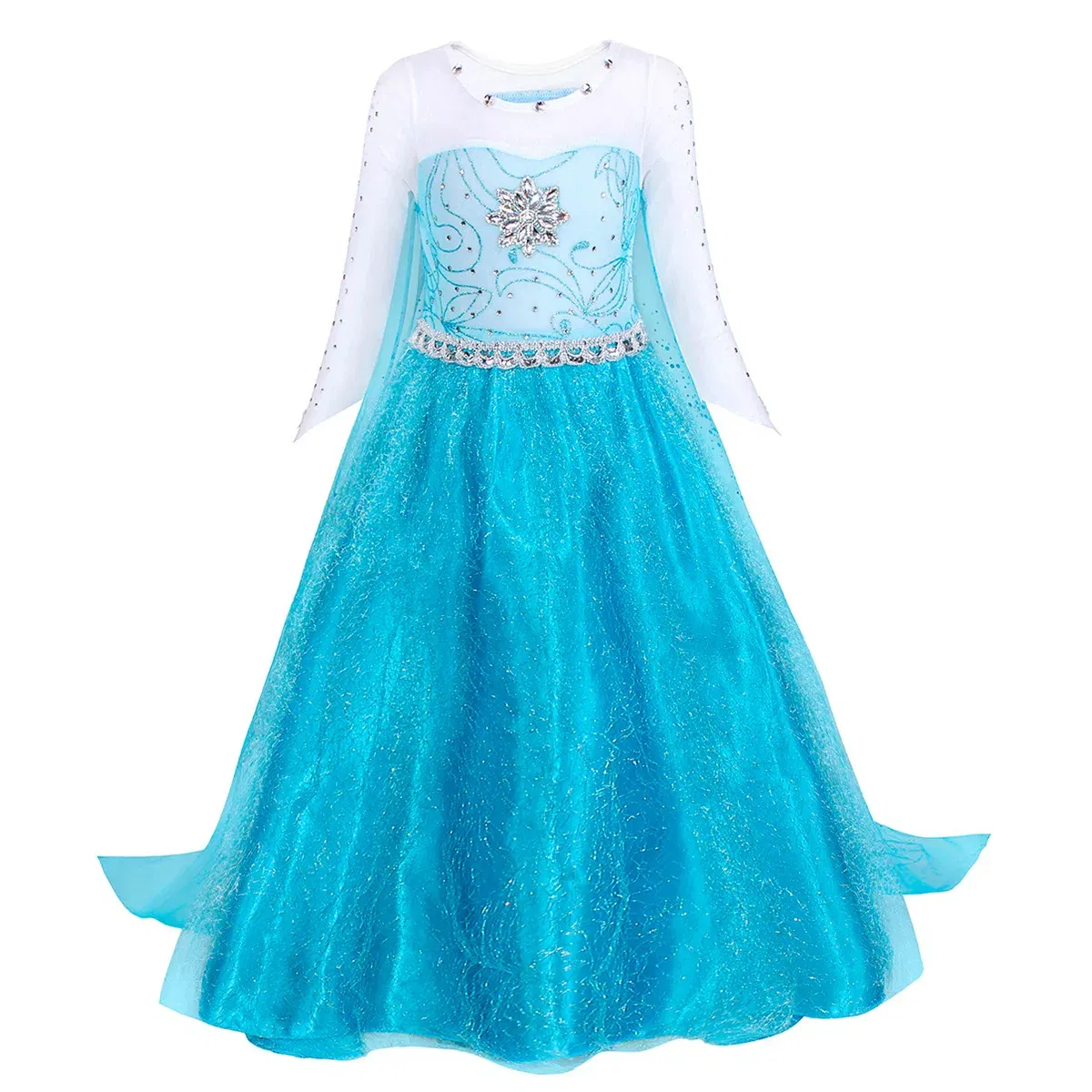 Kid Size: 4T, Color: Orange - Disney Frozen Elsa Anna Princess Dresses Girls Mesh Sequin Dress Kids Cosplay Snow Queen Costumes Carnival Birthday Party Gowns