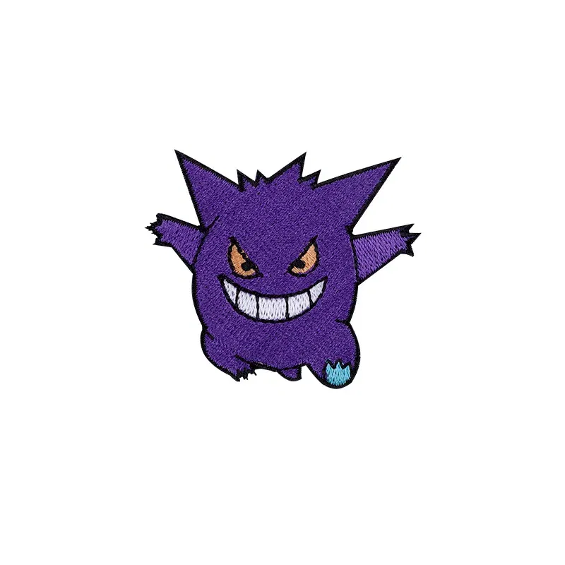 Color: green - Original Pokemon 3 style Gengar Patch DIY Badge Cloth Patch Embroidery Clothing bag sticker Down Jacket Denim Xmas Gift
