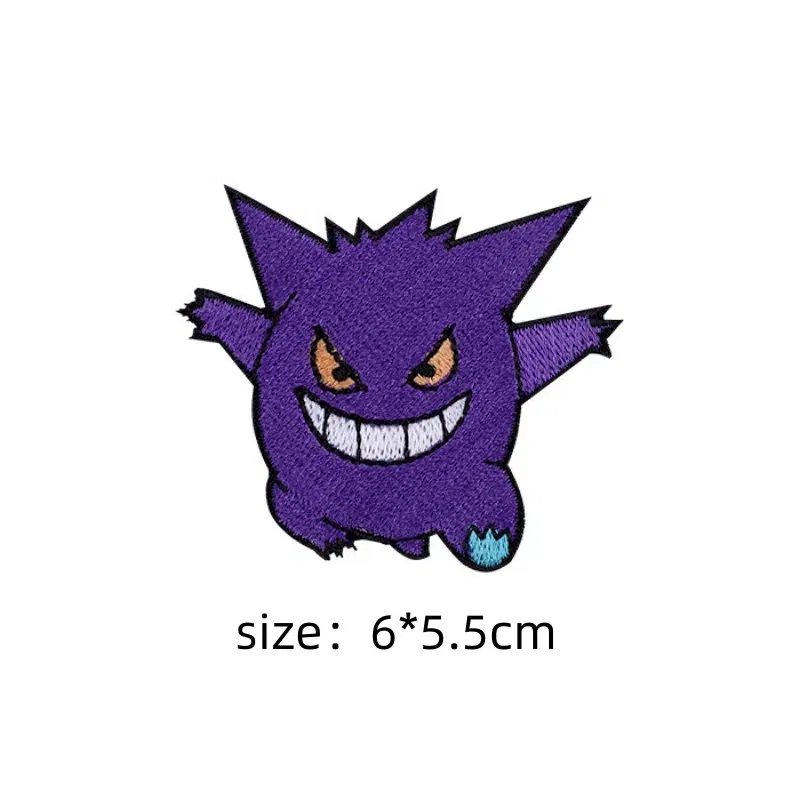 Color: green - Original Pokemon 3 style Gengar Patch DIY Badge Cloth Patch Embroidery Clothing bag sticker Down Jacket Denim Xmas Gift