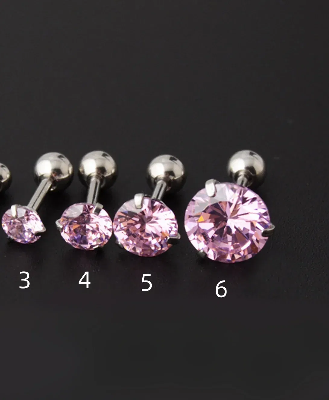 Metal Color: Light Yellow Color, Main Stone Color: WHITE - 1Pc Small Round Cz Tragus Cartilage Titanium Steel 16G 4 Prong Ear Stud Earrings Tragus Helix Piercing Jewelry Sexy Body Jewelry