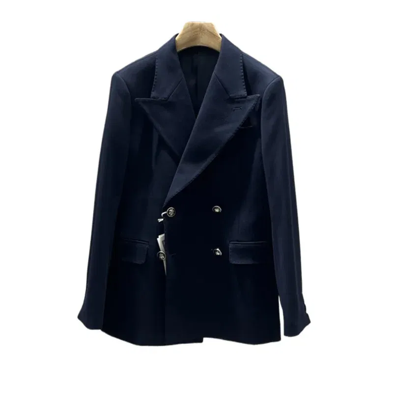 Color: black, Size: M - 2Pieces Jackets+Pants Design High Quality Men's Set Elegant Fashion Double Breasted Thick Wedding Dress Blazers And Trousers Set