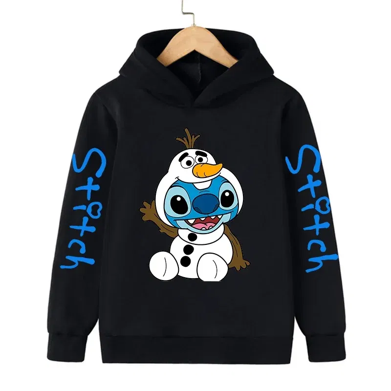 Color: Clear, Size: 12" - New in Cool Stitch Hoodie Children Cartoon Clothes Kid Girl Boy Lilo and Stitch Sweatshirt Manga Hoody Baby Casual Top