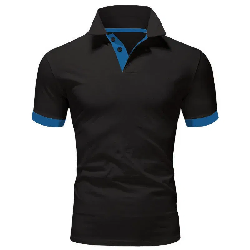 Color: SKY BLUE, Size: S - Men's Short Sleeve Polo Shirts Casual Slim Fit Basic Designed Shirts Quick-drying Anti-wrinkle Tops