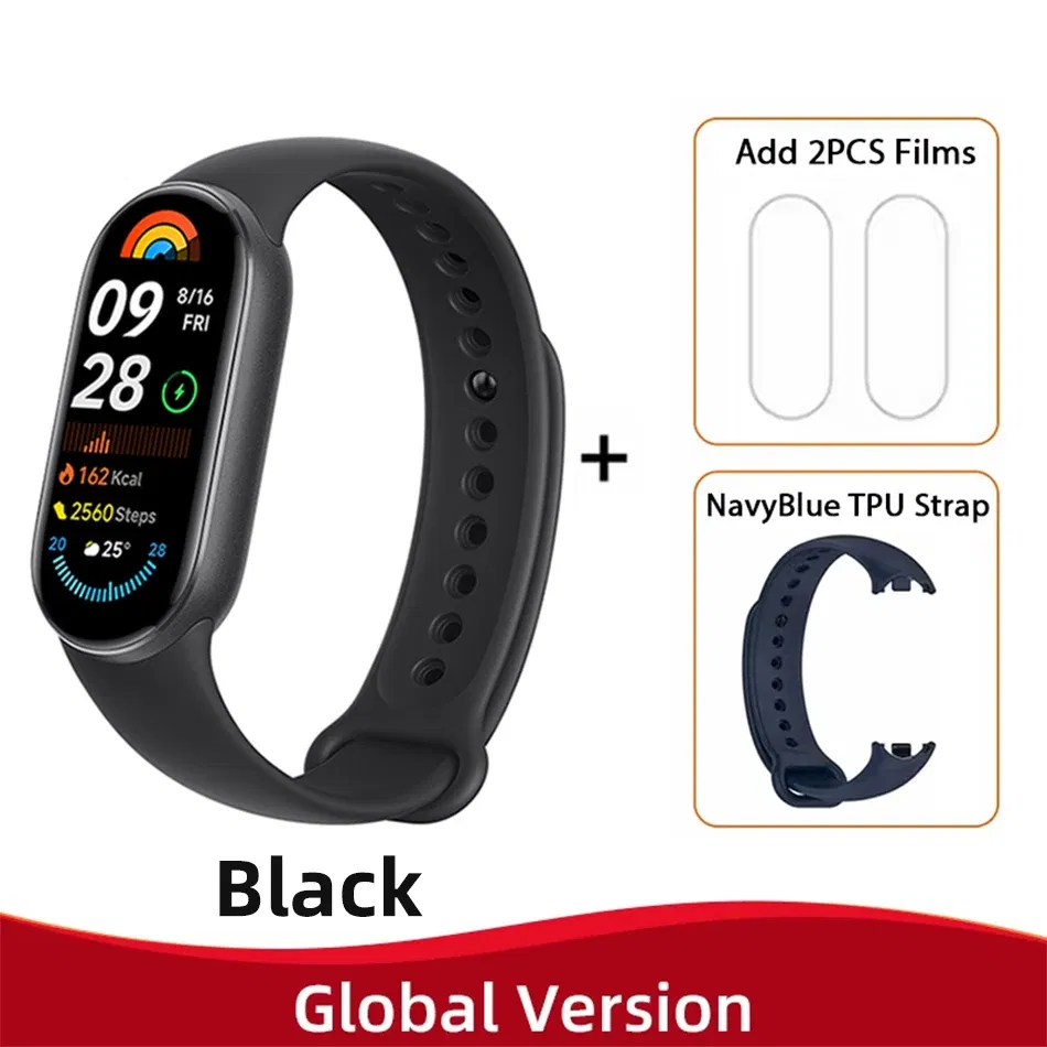 Color: camel, Ships From: CHINA - New! Global Version Xiaomi Band 9 Mi Smart Bracelet 9 Color AMOLED 1.62" Ultra 21 Days Battery Life Miband Wrist Watch Blood