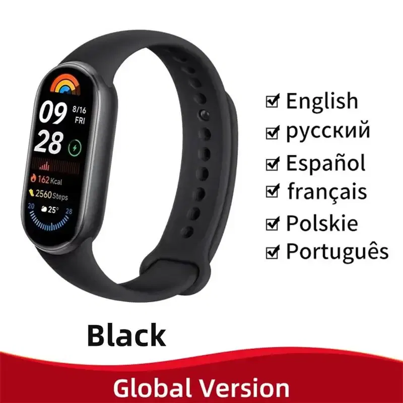 Color: camel, Ships From: CHINA - New! Global Version Xiaomi Band 9 Mi Smart Bracelet 9 Color AMOLED 1.62" Ultra 21 Days Battery Life Miband Wrist Watch Blood