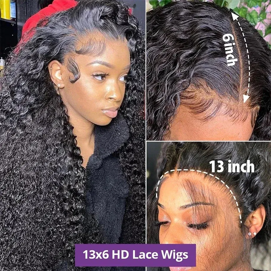 Stretched Length: 40inches, Density: 180%, Ships From: CHINA, Lace Size: 13x6 - hd lace wig 13x6 human hair Curly Wig For Women choice Pre Plucked 30 40 Inch Loose Deep Wave Water wave Frontal Wigs