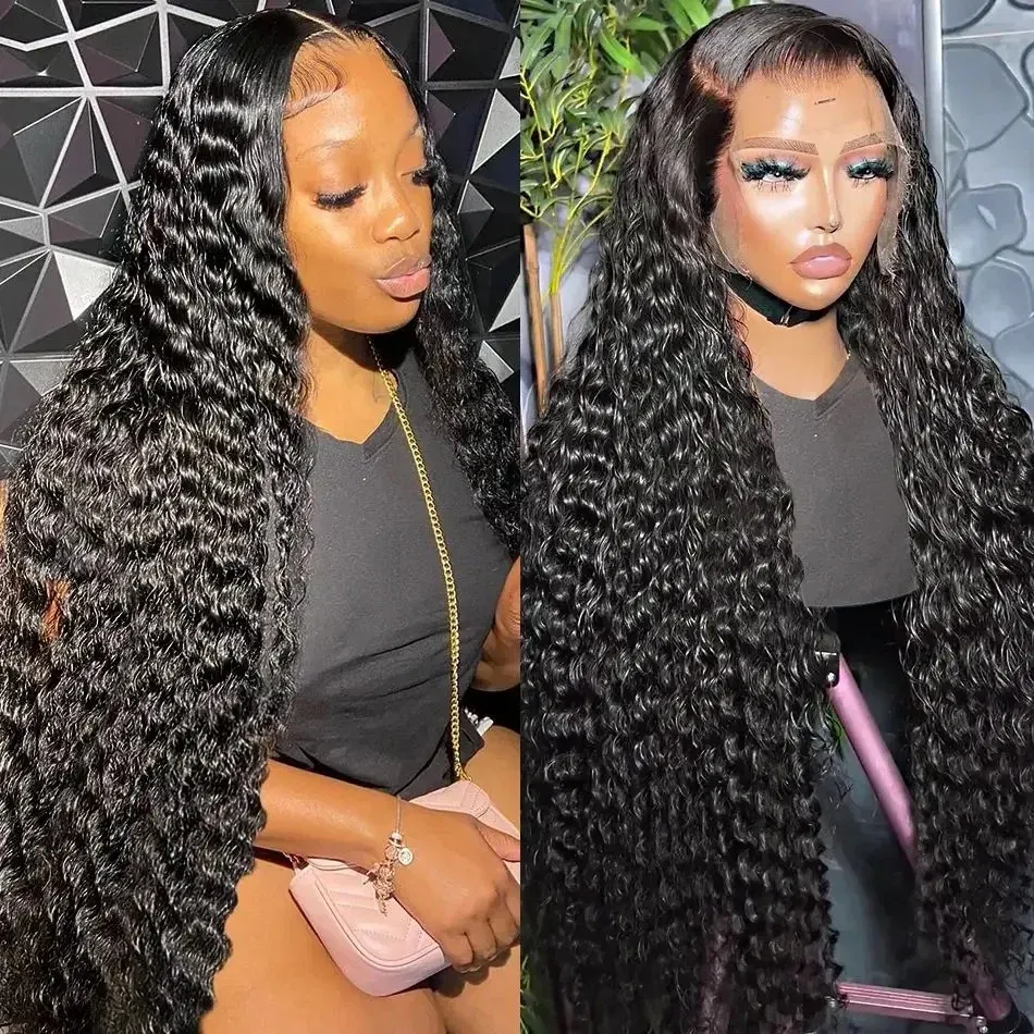 Stretched Length: 40inches, Density: 180%, Ships From: CHINA, Lace Size: 13x6 - hd lace wig 13x6 human hair Curly Wig For Women choice Pre Plucked 30 40 Inch Loose Deep Wave Water wave Frontal Wigs