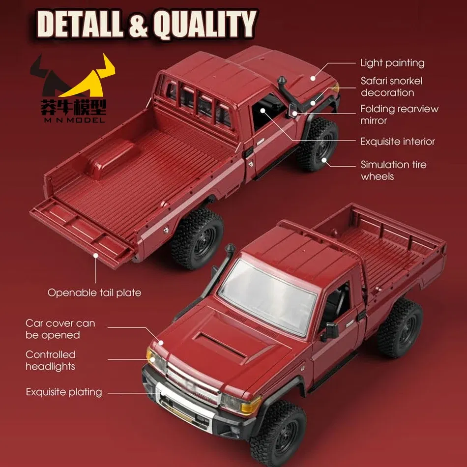 Color: PEACOCK BLUE - MN MODEL 1/12 4X4 Remote Control Diving Off-road Car Retro LC79 Truck Climbing All Terrain Vehicle Rock Crawler Toy for Adult